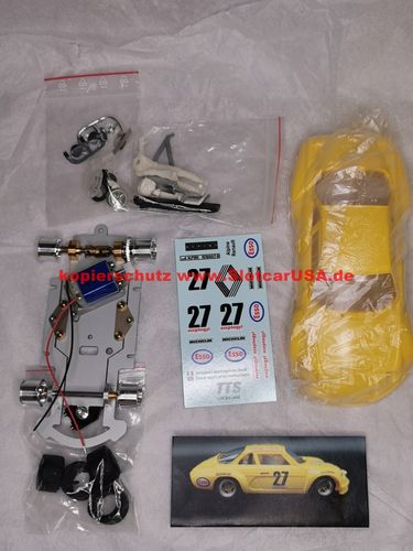 TTS049 1/24 Slotcar Alpine Renault A110 Gr.2 yellow prepainted kit with decals